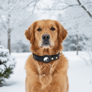 Læder Airtag Hundehalsbånd med Sikker Apple Airtag Holder